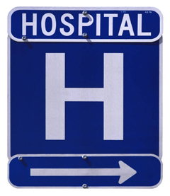 Hospital sign - www.Mileage-Deduction.com